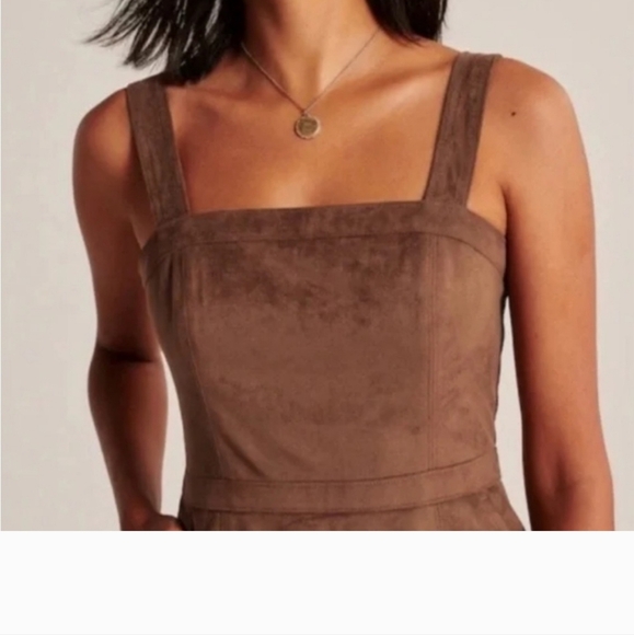 Abercrombie & Fitch suede brown overall dress size medium - Picture 8 of 9